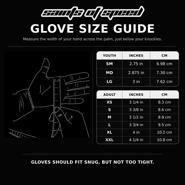 Black Motocross Gloves - Black Paisley | Saints of Speed