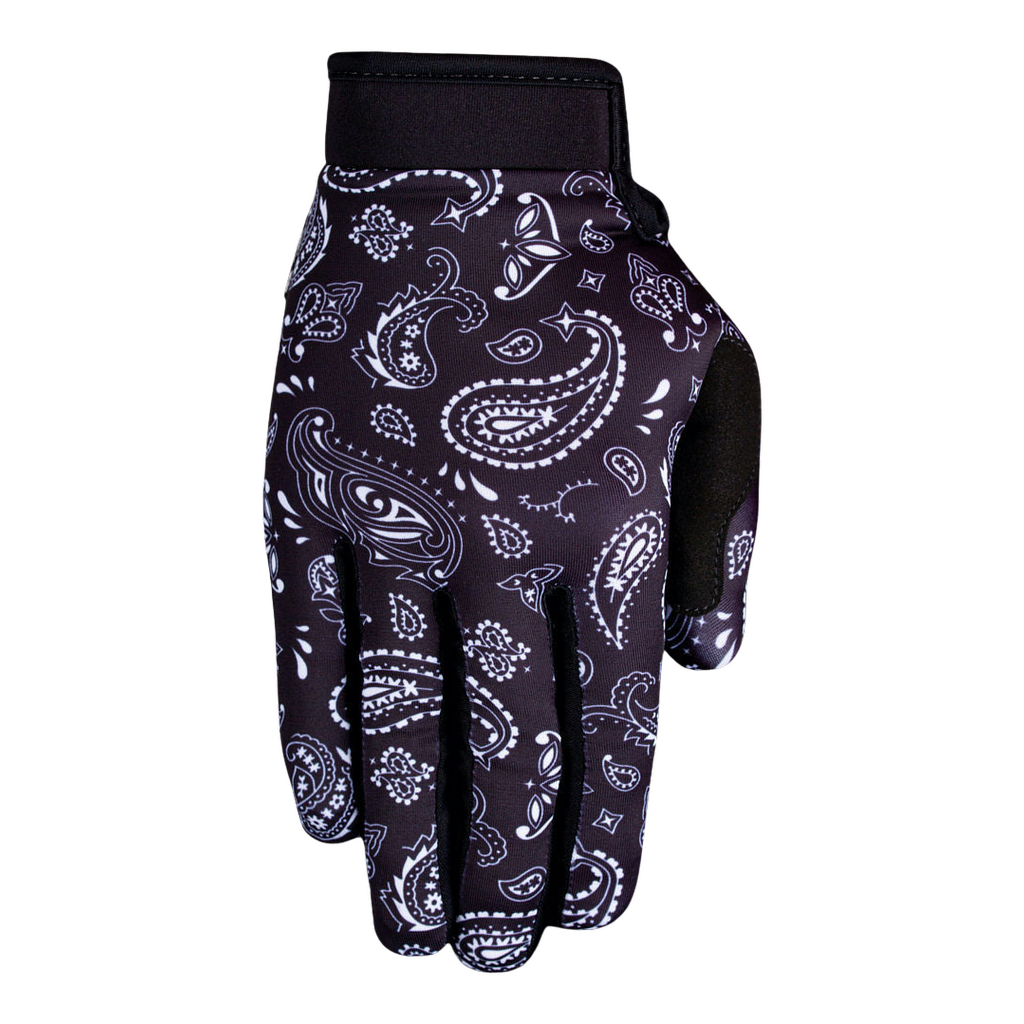 Black Motocross Gloves - Black Paisley | Saints of Speed