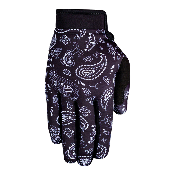 Black Motocross Gloves - Black Paisley | Saints of Speed